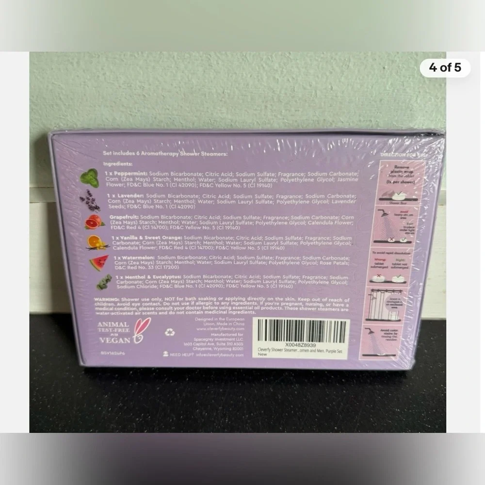 Cleverfy NWT Shower Steamers tablets dissolve in shower release essential oils